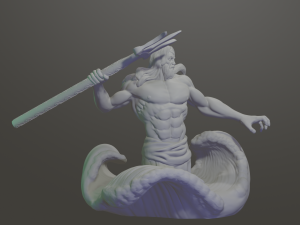 Poseidon Model Cetak 3D