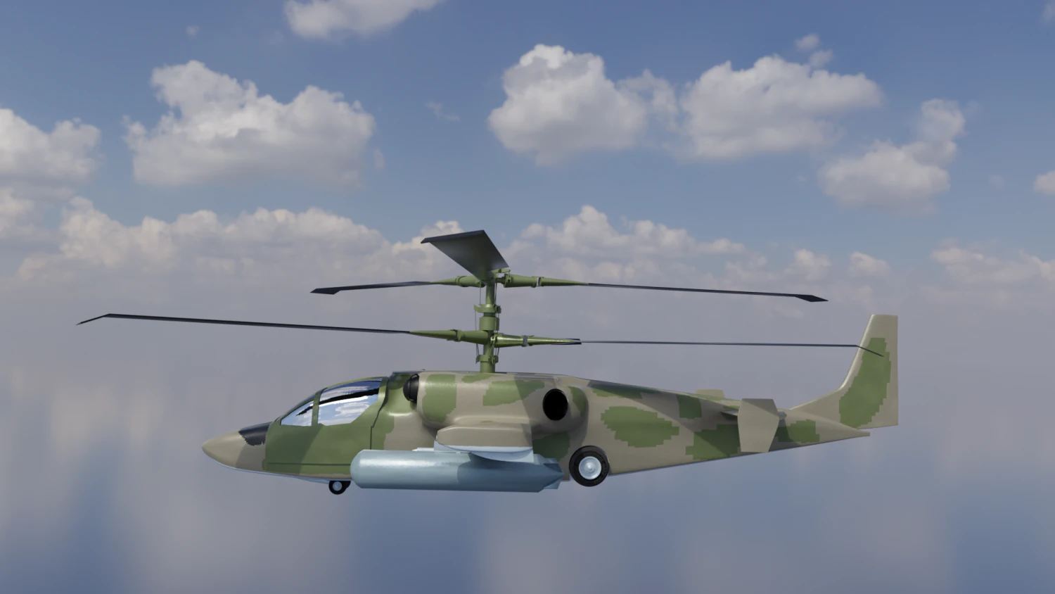 Kamov Ka52-Alligator 3D Model .c4d .max .obj .3ds .fbx .stl .blend 