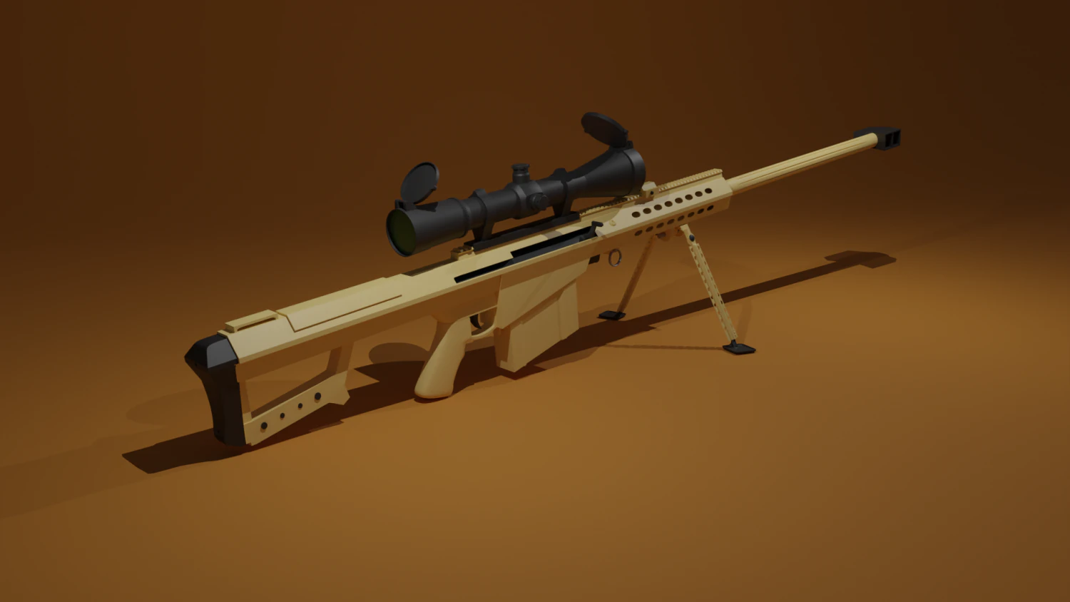 Barrett M82 3D Model .c4d .max .obj .3ds .fbx .stl .blend 