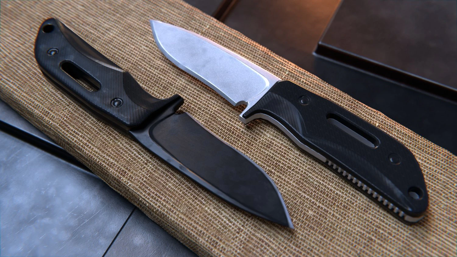 Tactic Knife Low Poly Game Ready VR - AR 3D Model .c4d .max .obj .3ds .fbx .stl .blend 