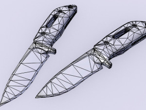 Tactic Knife Low Poly Game Ready VR - AR Model 3D