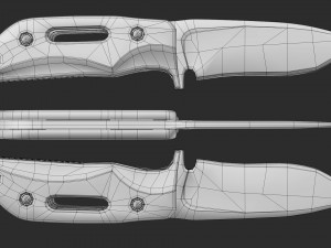 Tactical combat knife subdivision ready 3D मॉडल