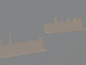 Shelves with european city silhouette Modelo 3D