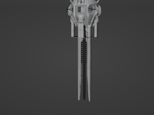 Space station with railgun Modèle 3D