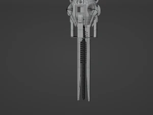 Космическая станция с рельсотроном 3D Модель