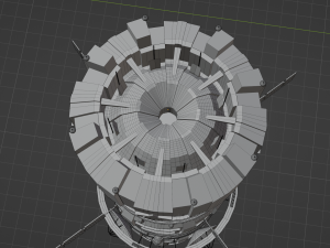 Space station with railgun Modelo 3D