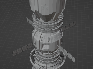 Space station with railgun Modelo 3D