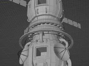 Space station with railgun Modelo 3D