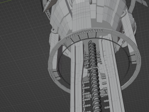 Space station with railgun Modelo 3D