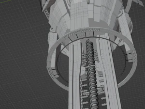 Space station with railgun 3D Model