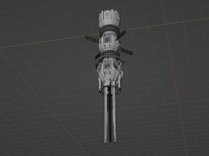 Space station with railgun Modelo 3D