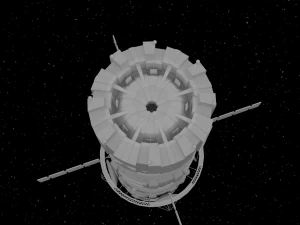 Space station with railgun 3D Model