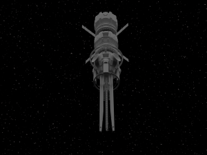Space station with railgun Modelo 3D