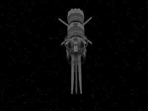 Space station with railgun 3D Model