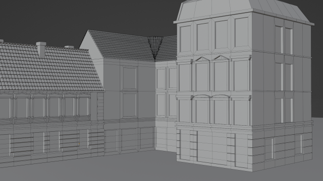 German city block 3D 模型 .c4d .max .obj .3ds .fbx .stl .blend 