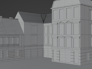 German city block Modèle 3D