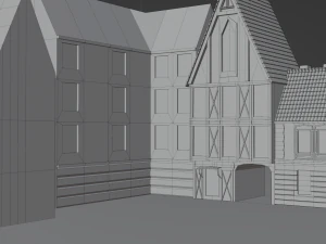 German city block 3D Model