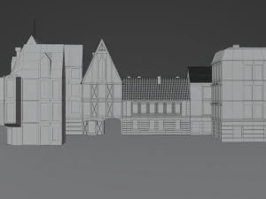 German city block 3D Model