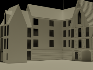 German city block 3D 模型