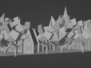 Medieval village 3D Model