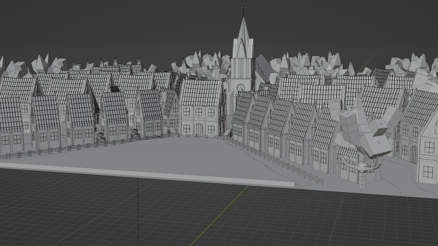 Medieval village 3D मॉडल .c4d .max .obj .3ds .fbx .stl .blend