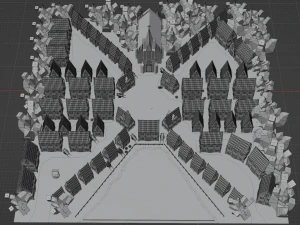 Medieval village 3D Model