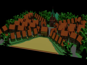 Medieval village 3D Model