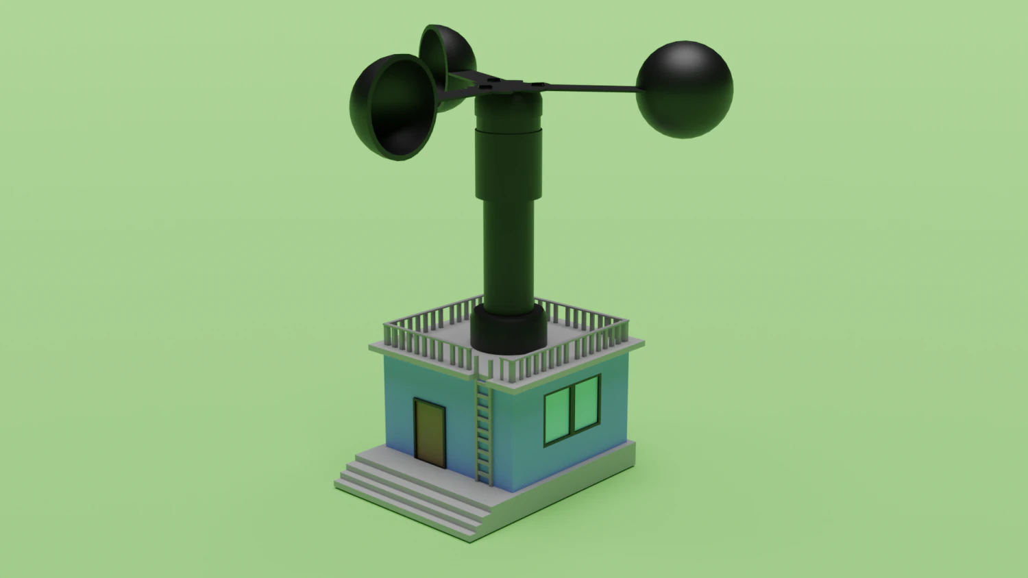 Windmill 3D Model .c4d .max .obj .3ds .fbx .stl .blend 