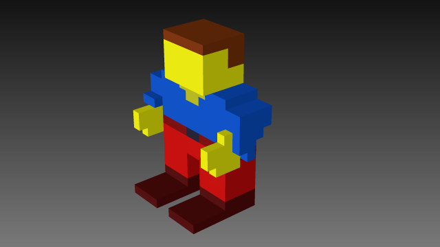 VOXEL BLUE MAN Model 3D .c4d .max .obj .3ds .fbx .stl .blend 