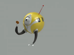 Final Space &ccedil;izgi filminden robot Kevin'in karikat&uuml;r&uuml; 3D Model