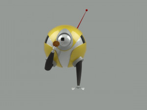 Cartoon of the robot Kevin from the cartoon Final Space Model 3D