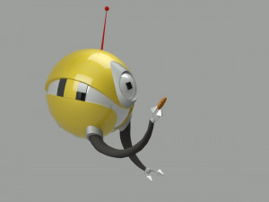 Cartoon of the robot Kevin from the cartoon Final Space Model 3D