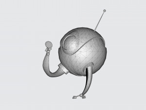 Cartoon of the robot Kevin from the cartoon Final Space Model 3D