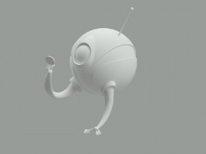 Cartoon of the robot Kevin from the cartoon Final Space Model 3D