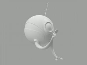 Cartoon of the robot Kevin from the cartoon Final Space Model 3D