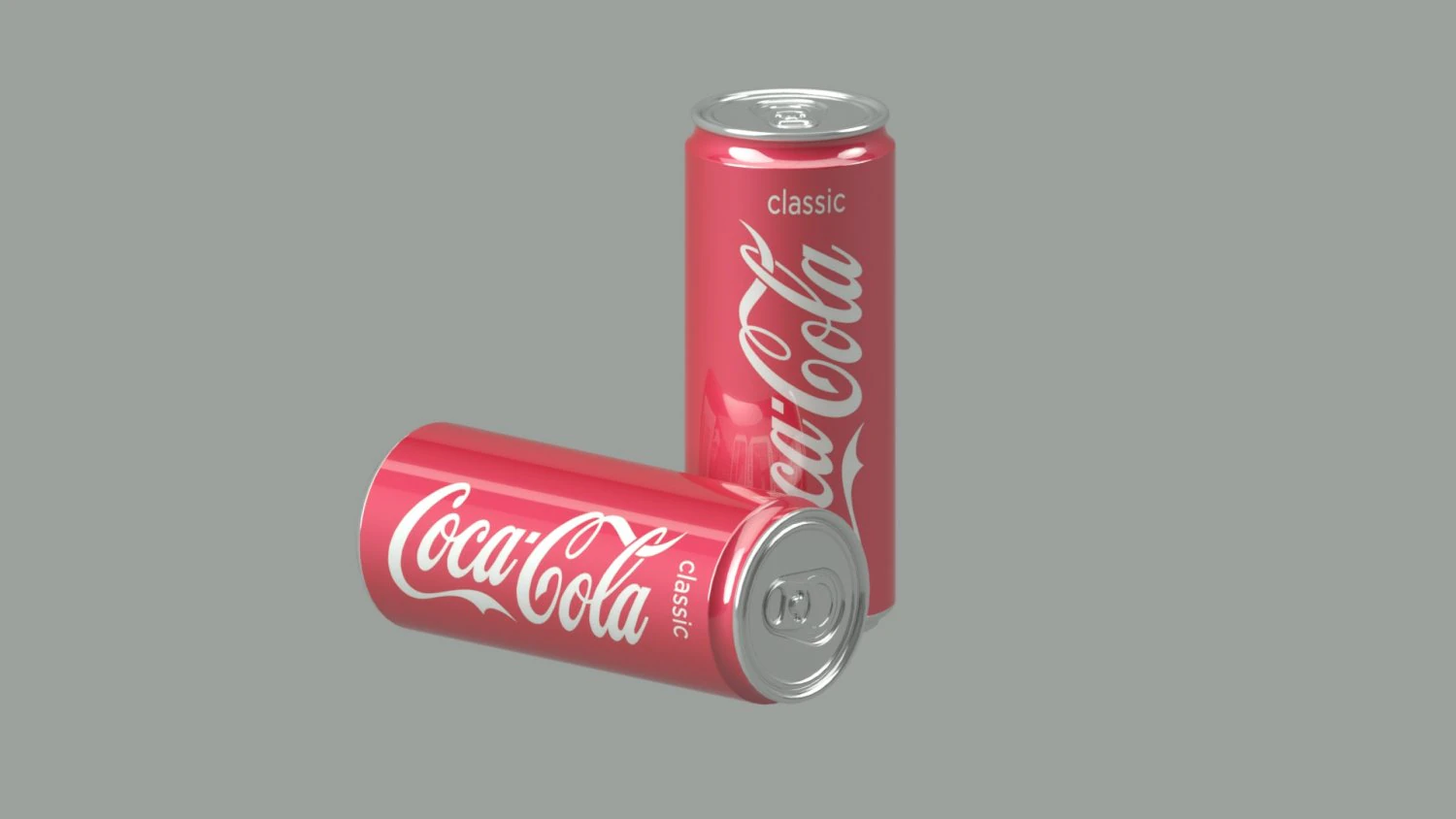 Shiny Aluminum can 033 liters of Coca Cola Classic 3D Model .c4d .max .obj .3ds .fbx .stl .blend 