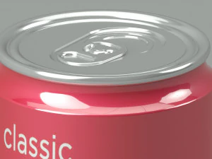 Shiny Aluminum can 033 liters of Coca Cola Classic 3D Model