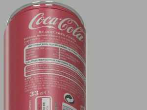 Shiny Aluminum can 033 liters of Coca Cola Classic 3D Model