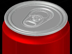 Shiny Aluminum can 033 liters of Coca Cola Classic 3D Model