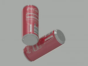 Shiny Aluminum can 033 liters of Coca Cola Classic 3D Model