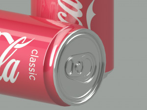 Shiny Aluminum can 033 liters of Coca Cola Classic Modelo 3D