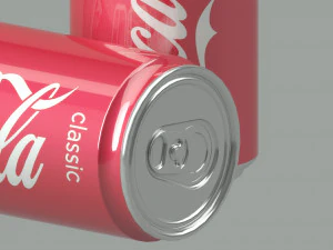 Shiny Aluminum can 033 liters of Coca Cola Classic 3D Model