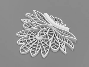 Floral mandala Pendant 3D Print Model