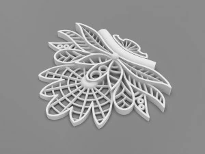 Floral mandala Pendant 3D Print Model