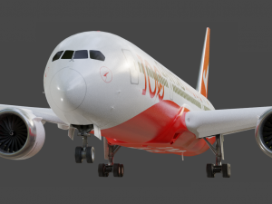 Quantas Boeing 787-9 Animated and Rigged 3D Model