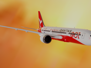 Quantas Boeing 787-9 Animated and Rigged 3D Model