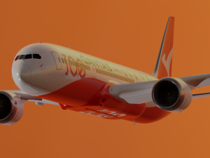 Quantas Boeing 787-9 Animated and Rigged 3D Model