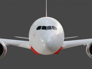 Quantas Boeing 787-9 Animated and Rigged 3D Model