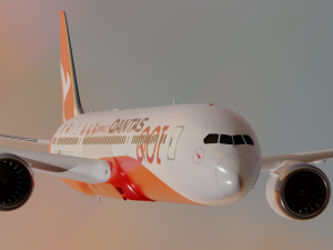 Quantas Boeing 787-9 Animated and Rigged 3D Model