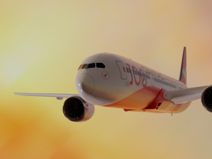 Quantas Boeing 787-9 Animated and Rigged 3D Model